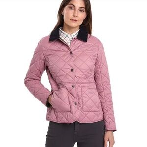 New cond Rose Pink Barbour Deveron Quilt Jacket flyweight US sz 10